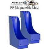 Artlantis Plastik Magazinlik Mavi 2 Adet Plastik Kutu Klasörü Magazinlik A4 Dosya ve Masa Düzenleyici Sınıf Ev Ofis - Standart