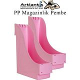 Artlantis Plastik Magazinlik Pembe 2 Adet Plastik Kutu Klasörü Magazinlik A4 Dosya ve Masa Düzenleyici Sınıf Ev Ofis - Standart