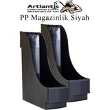 Artlantis Plastik Magazinlik Siyah 2 Adet Plastik Kutu Klasörü Magazinlik A4 Dosya ve Masa Düzenleyici Sınıf Ev Ofis - Standart