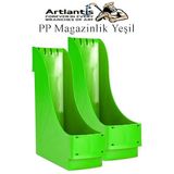 Artlantis Plastik Magazinlik Yeşil 2 Adet Plastik Kutu Klasörü Magazinlik A4 Dosya ve Masa Düzenleyici Sınıf Ev Ofis