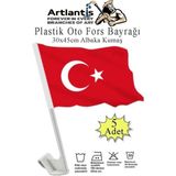 Artlantis Plastik Otofors Bayrak 30X45 cm 5 Adet Konvoy ve Araç Bayrağı Cama Takılan Bayrak Türk Bayrağı Oto Fors - Kırmızı - Beyaz - Standart - 30x45cm