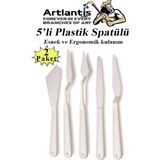 Artlantis Plastik Palet Bıçağı 5 Li Set, Esnek Plastik Spatül 2 Paket - Çok Renkli
