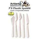 Artlantis Plastik Spatül 5 Li Set Resim Ve Heykel Plastik Spatula Esnek Plastik Palet Bıçağı 5 Paket