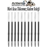 Artlantis Plastik Tükenmez Kalem Yedeği 10 Adet 10.7 cm Tükenmez Kalem Içi Yedek Plastik Tükenmez Kalem Içi Okul Ofis Jel Kalem - Mavi