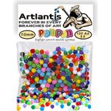 Artlantis Ponpon 10 mm 100'lü 1 Paket Karışık Renk Pon Pon 10 mm Pompom 1 cm - Renkli