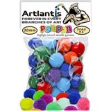 Artlantis Ponpon 30 mm 50'li 1 Paket Karışık Renk Pon Pon 30 mm Pompom 3 cm - Renkli