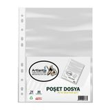Artlantis Poşet Dosya 25 Li A-4 Şeffaf Föy Dosya 1 Paket Artlantis Ofis Okul Kenarı Delikli Poşet Dosya 1 Paket