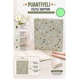 Artlantis Puantiyeli Kare Not Defteri 16X16CM 1 Adet Lizz Sert Kapak 120 Yaprak Ciltli Çizgisiz Özel Anı Günlük Defteri - Yeşil