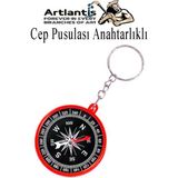Artlantis Pusula Anahtarlık Renkli 1 Adet Küçük Pusula Okul Deney Gezi Cep Pusulası Manyetik Pusula Plastik Öğrenci - Kırmızı