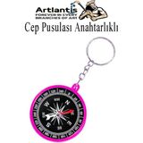 Artlantis Pusula Anahtarlık Renkli 1 Adet Küçük Pusula Okul Deney Gezi Cep Pusulası Manyetik Pusula Plastik Öğrenci - Pembe
