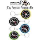 Artlantis Pusula Anahtarlık Renkli 4 Adet Küçük Pusula Okul Deney Gezi Cep Pusulası Manyetik Pusula Plastik Öğrenci - Çok Renkli - Standart - 6,5X9,5