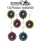Artlantis Pusula Anahtarlık Renkli 6 Adet Küçük Pusula Okul Deney Gezi Cep Pusulası Manyetik Pusula Plastik Öğrenci - Çok Renkli - Standart - 6,5X9,5