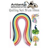 Artlantis Quilling Seti 10 mm İnce 1 Paket Quling Kağıt Katlama Kıvırma Sanatı Telkari Kuiling Karışık Renkli