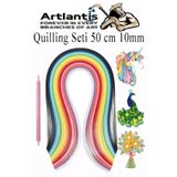 Artlantis Quilling Seti 10 mm Kalın 1 Paket Quling Kağıt Katlama Kıvırma Sanatı Telkari Kuiling Karışık Renkli