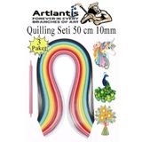 Artlantis Quilling Seti 10 mm Kalın 3 Paket Quling Kağıt Katlama Kıvırma Sanatı Telkari Kuiling Karışık Renkli