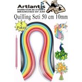 Artlantis Quilling Seti 10 mm Kalın 5 Paket Quling Kağıt Katlama Kıvırma Sanatı Telkari Kuiling Karışık Renkli