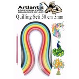 Artlantis Quilling Seti 5 mm İnce 1 Paket Quling Kağıt Katlama Kıvırma Sanatı Telkari Kuiling Karışık Renkli