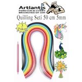 Artlantis Quilling Seti 5 mm İnce 3 Paket Quling Kağıt Katlama Kıvırma Sanatı Telkari Kuiling Karışık Renkli