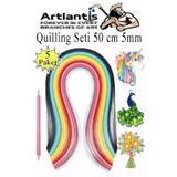 Artlantis Quilling Seti 5 mm İnce 5 Paket Quling Kağıt Katlama Kıvırma Sanatı Telkari Kuiling Karışık Renkli