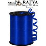 Artlantis Rafya Şerit Kurdela 1 Adet 8mm 200 Metre Rabant Rafya Renkli Hediye Paketleme Ipi Kurdela Balon Bağlama Ponpon Yapma - Lacivert