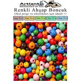 Artlantis Renkli Ahşap Boncuk 250 Li 1 Paket Renkli Ahşap Boyalı Yuvarlak Doğal Boncuklar Saç Takı Tasarım Etkinlik Kreş - Standart - Çok Renkli