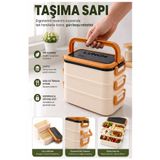 Artlantis Renkli Beslenme Kutusu 3 Bölmeli 1 Adet 3 Bölmeli Beslenme Kabı Yemek Saklama Kabı Taşınabilir Lunch