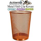 Artlantis Renkli Çöp Kovası Paslanmaz Çelik Fileli 1 Adet Ofis Büro Okul Çöp Kovası Metal Delikli Kolay Kullanım - Standart