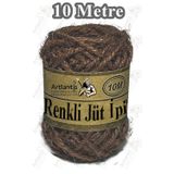 Artlantis Renkli Jüt İpi 10 Metre 1 Paket Hasır İp Mumlu Kırnap İplik Kendir İp Doğal Renkli İp Hediye Süsleme