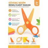 Artlantis Renkli Kağıt Makası 1 Adet Keyroad Plastik Küt Uç Korumalı Okul Makası Çocuk Makası Okul Öncesi Kreş Ana Sınıfı - Turuncu