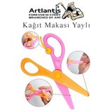 Artlantis Renkli Kağıt Makası 1 Adet Plastik Yaylı Küt Uç Korumalı Okul Makası Çocuk Makası Okul Öncesi Kreş Ana Sınıfı