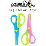 Artlantis Renkli Kağıt Makası 2 Adet Plastik Yaylı Küt Uç Korumalı Okul Makası Çocuk Makası Okul Öncesi Kreş Ana Sınıfı - Standart