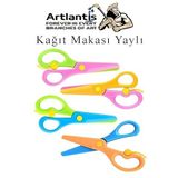 Artlantis Renkli Kağıt Makası 4 Adet Plastik Yaylı Küt Uç Korumalı Okul Makası Çocuk Makası Okul Öncesi Kreş Ana Sınıfı