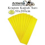 Artlantis Renkli Krapon Kağıdı 50X200 Cm 10 Adet Renkli Grapon Kağıdı Okul Sınıf Etkinlik Kreş Okul Öncesi Kırapon Grafon Sarı