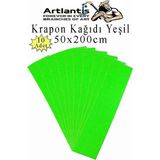 Artlantis Renkli Krapon Kağıdı 50x200 cm 10 Adet Renkli Grapon Kağıdı Okul Sınıf Etkinlik Kreş Okul Öncesi Kırapon Grafon Yeşil