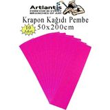 Artlantis Renkli Krapon Kağıdı 50X200 cm Pembe 10 Adet Okul Sınıf Etkinlikleri İçin Mükemmel