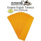 Artlantis Renkli Krapon Kağıdı 50X200 cm Turuncu 10 Adet Okul Sınıf Etkinlikleri İçin Uygun