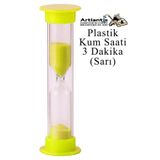 Artlantis Renkli Kum Saati 1 Adet Mini Küçük Kum Saat 3 Dakika 8 cm Kum Zamanlayıcısı Dekoratif Masaüstü Plast