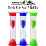 Artlantis Renkli Kum Saati 3 Adet Mini Küçük Kum Saat 3 Dakika 8 cm Kum Zamanlayıcısı Dekoratif Masaüstü Plastik Çocuklar Için - Çok Renkli - Standart