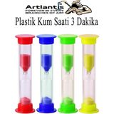 Artlantis Renkli Kum Saati 4 Adet Mini Küçük Kum Saat 3 Dakika 8 cm Kum Zamanlayıcısı Dekoratif Masaüstü Plastik Çocuklar Için - Çok Renkli - Standart