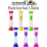 Artlantis Renkli Kum Saati 6 Adet Mini Küçük Kum Saat 3 Dakika 8 cm Kum Zamanlayıcısı Dekoratif Masaüstü Plastik Çocuklar Için - Çok Renkli - Standart