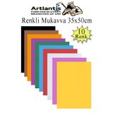 Artlantis Renkli Mukavva 10 Renk 35x50 cm 1 Paket Sert Renkli Karton 1.0 mm Okul Okul Öncesi Anasınıfı Hobi Et