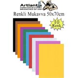 Artlantis Renkli Mukavva 10 Renk 50X70 cm 1 Paket Sert Renkli Karton 1.0 mm Okul Okul Öncesi Anasınıfı Hobi Etkinlik - Standart