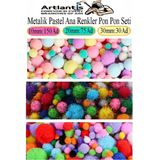 Artlantis Renkli Pon Pon 10 20 30 mm 255 Li 1 Paket Pastel Metalik ve Ana Renkler Peluş Ponpon Tüylü Ponpon Okul Öncesi Kreş Elişi - Çok Renkli - Standart - 10 20 30mm
