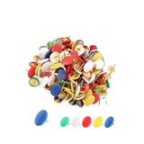 Artlantis Renkli Raptiye 100 Adet 1 Paket Pvc Kaplı Başlıklı Raptiye Plastik Yuvarlak Düğmeli Raptiye Pano Okul Ofis Büro Ev