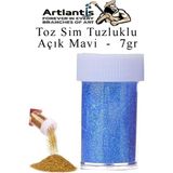 Artlantis Renkli Toz Sim Tuzluklu 7 gr 1 Adet Renkli Toz Sim Epoksi Reçine Okul Etkinlik Dekarasyon Slime Açık Mavi