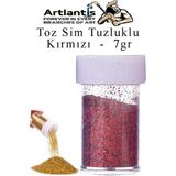 Artlantis Renkli Toz Sim Tuzluklu 7 gr 1 Adet Renkli Toz Sim Epoksi Reçine Okul Etkinlik Dekarasyon Slime Kırmızı
