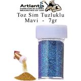 Artlantis Renkli Toz Sim Tuzluklu 7 Gr 1 Adet Renkli Toz Sim Epoksi Reçine Okul Etkinlik Dekarasyon Slime Mavi