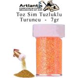 Artlantis Renkli Toz Sim Tuzluklu 7 gr 1 Adet Renkli Toz Sim Epoksi Reçine Okul Etkinlik Dekarasyon Slime - Turuncu