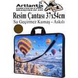 Artlantis Resim Çantası Desenli Kumaş 37X54 cm 1 Adet Kız ve Erkek Teknik Resim Dosya Proje Çantası 35X50 cm Askılı Fermuarlı - Kahverengi