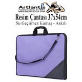 Artlantis Resim Çantası Kumaş 37x54 cm 1 Adet Teknik Resim Dosya Çantası 35x50 cm Askılı Bez Proje Çantası Fermuarlı Okul Sınıf
